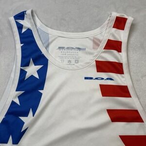 BOA USA Flag Running Tank Top Patriotic Athletic Singlet Men's M